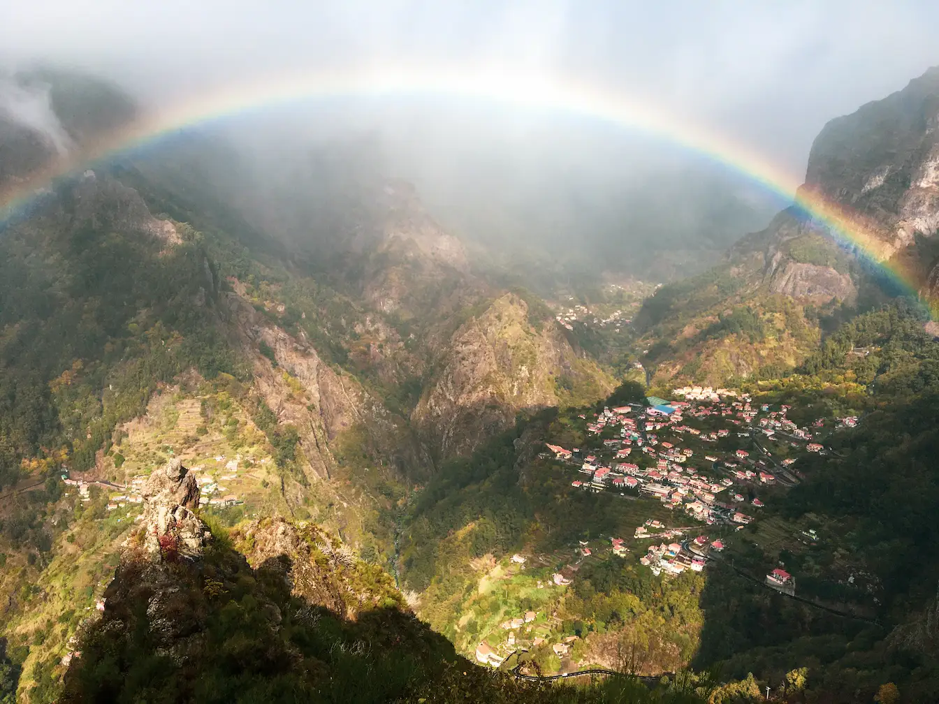 The mountains of Madeira above the clouds in January