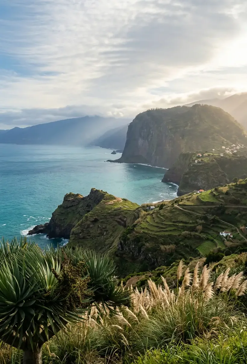 The rocky coastline of Madeira